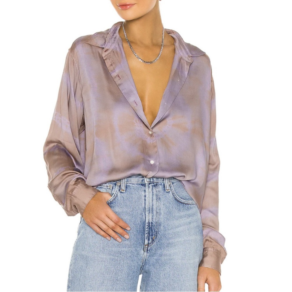 John Elliott Jude Tie-Dye Print Long Sleeve Button Down Shirt Size 1